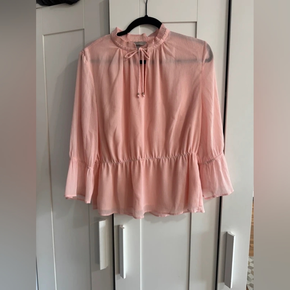 H&M Light Pink Ruffled Blouse